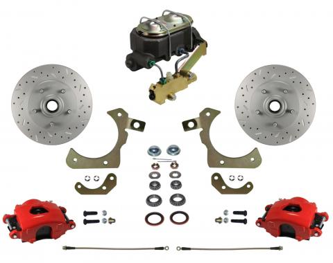 Leed Brakes Manual Front Kit with Drilled Rotors and Red Powder Coated Calipers RFC1011-3A1X