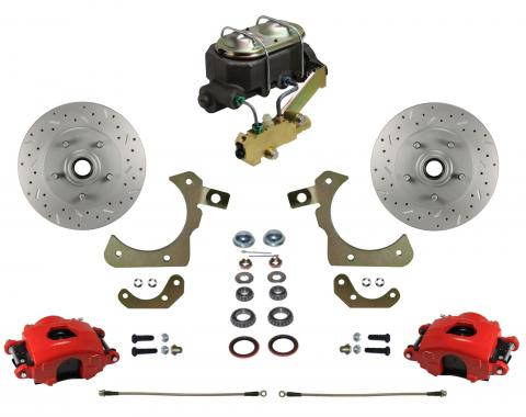 Leed Brakes Manual Front Kit with Drilled Rotors and Red Powder Coated Calipers RFC1010-3A3X