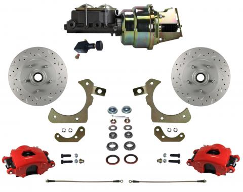 Leed Brakes Power Front Kit with Drilled Rotors and Red Powder Coated Calipers RFC1011-K105X