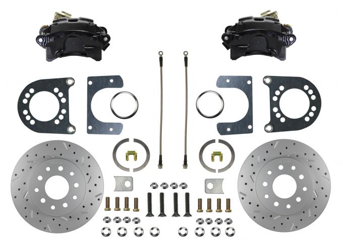 Leed Brakes Rear Disc Brake Kit with Drilled Rotors and Black Powder Coated Calipers BRC0003X