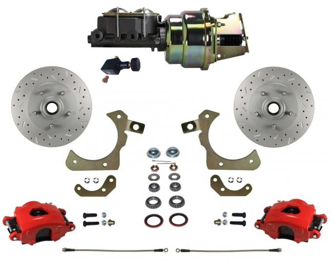 Leed Brakes Power Front Kit with Drilled Rotors and Red Powder Coated Calipers RFC1010-K105X