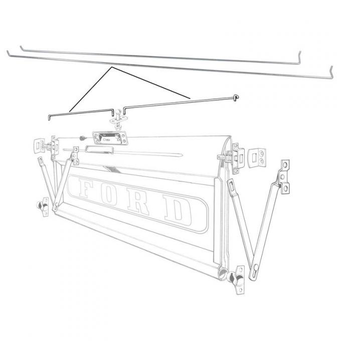 Dennis Carpenter Tailgate Release Rod - Pair - 1964-72 Ford Truck C4TZ-99431A78-PR