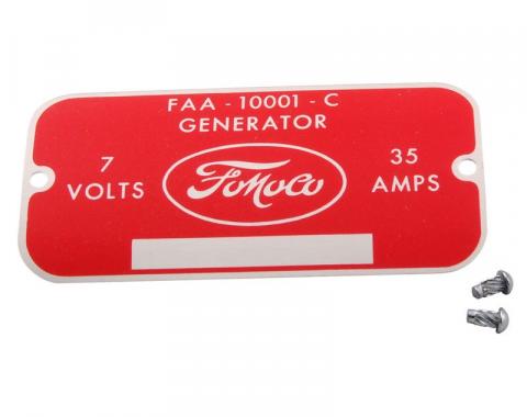 Dennis Carpenter Tag - Generator - 1948-53 Ford Truck, 1948-53 Ford Car CC-101