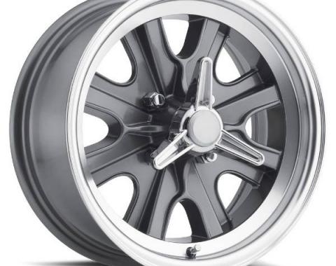 Legendary Wheels HB44, 15 X 7 In., 4 X 4.5, 4.25 BS, Charcoal/Machined LW90-50744B