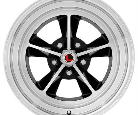 Legendary Wheels 1964-1973 Ford Mustang 15 X 7 Legendary GT9 Alloy Wheel, 5 on 4.5 BP, 4.25 BS, Gloss Black / Machined LW69-50754A