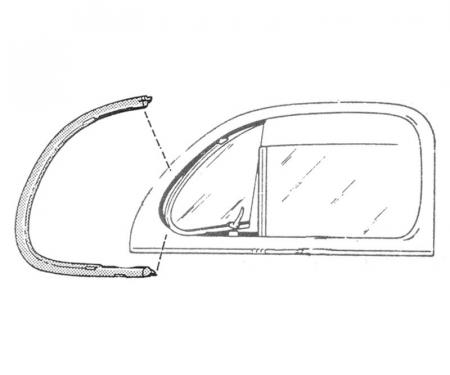 Dennis Carpenter Vent Window Rubber Seals - Pre-Molded - Closed Car - 1941-48 Ford Car 11A-7021448-SPR