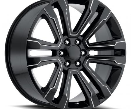 Factory Reproductions Denali Wheels 26X10 6X5.5 +30 HB 78.1 2017 GMC Denali Gloss Black Ball Milled With Cap FR Series 72 72610306513