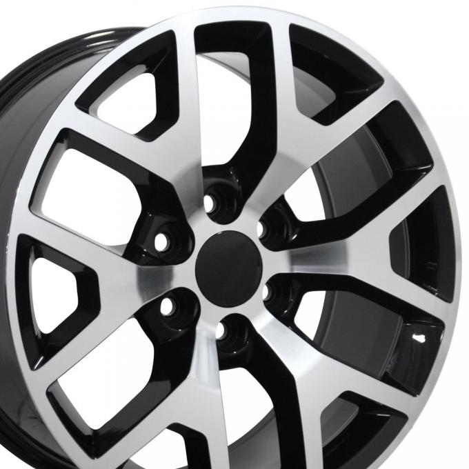 22" Fits GMC - Sierra 1500 Wheel - Black Mach'd Face 22x9