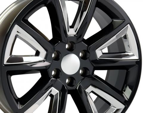 20" Fits Chevrolet - Tahoe Wheel - Black with Chrome Inserts 20x8.5