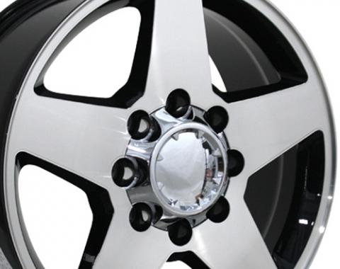 20" Fits Chevrolet - Silverado Wheel - Black Mach'd Face 20x8.5