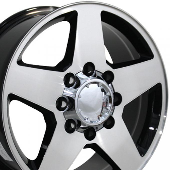 20" Fits Chevrolet - Silverado Wheel - Black Mach'd Face 20x8.5