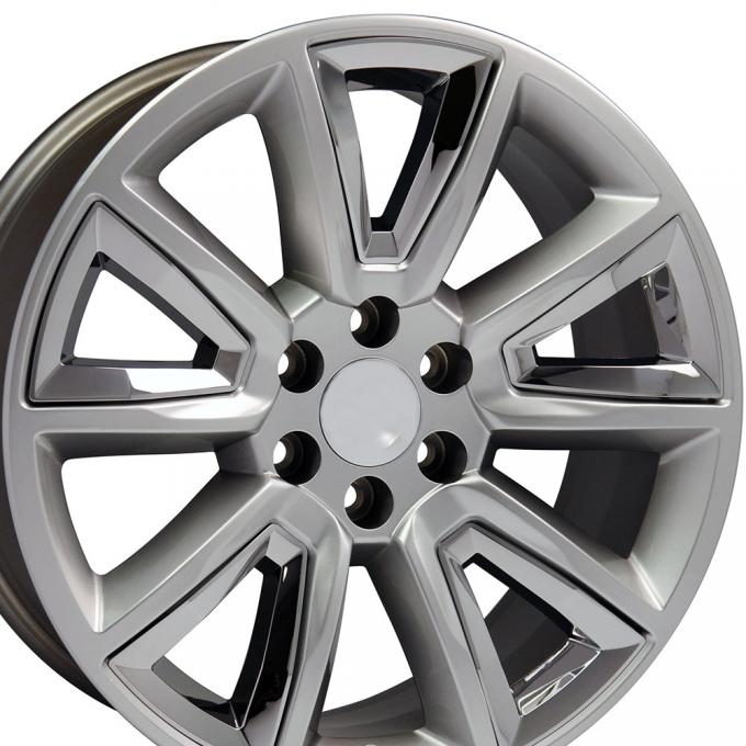 20" Fits Chevrolet - Tahoe Wheel - Hyper Black with Chrome Inserts 20x8.5