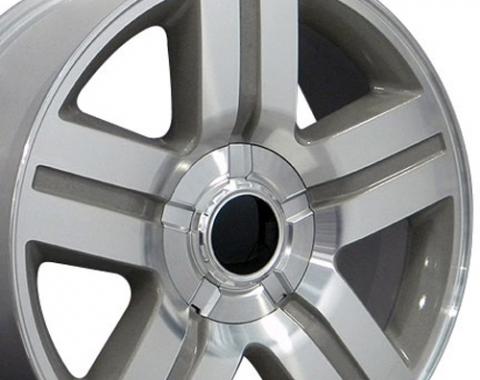 22" Fits Chevrolet - Texas Wheel - Mach'd Silver 22x9