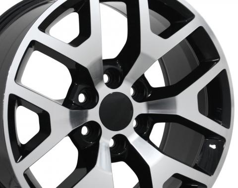 22" Fits GMC - Sierra 1500 Wheel - Black Mach'd Face 22x9