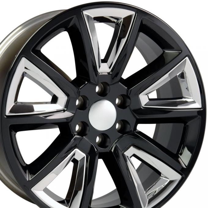 20" Fits Chevrolet - Tahoe Wheel - Black with Chrome Inserts 20x8.5