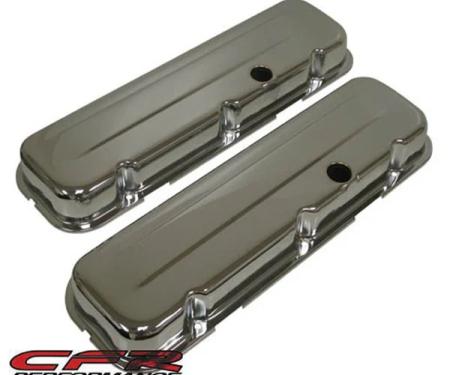 Chevy Big Block Short Steel Valve Covers, Chrome, 1965-1995