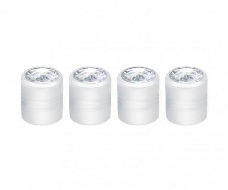 United Pacific Chrome Round Valve Caps w/ Clear Diamond (4 Pack) 70058