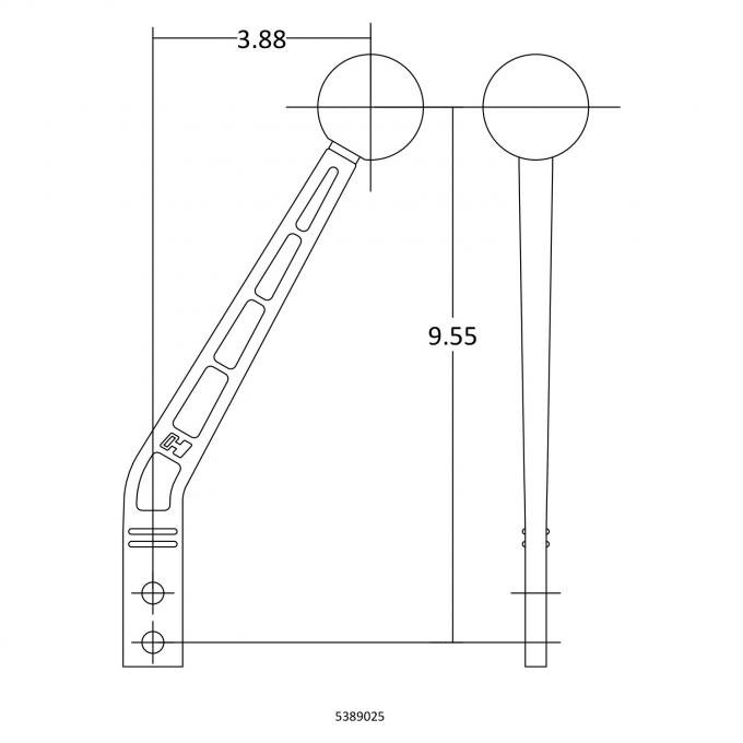 Hurst Billet/Plus Shifter Stick, Black/Machined 5389025