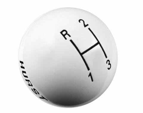 Hurst Shift Knob, 3-Speed, White 1637624