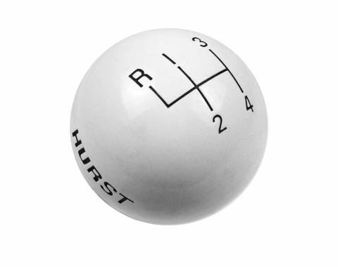 Hurst Shift Knob, 4-Speed Pattern, White 1637626