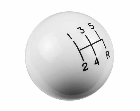 Hurst Shift Knob, 5-Speed Pattern, White 1630004