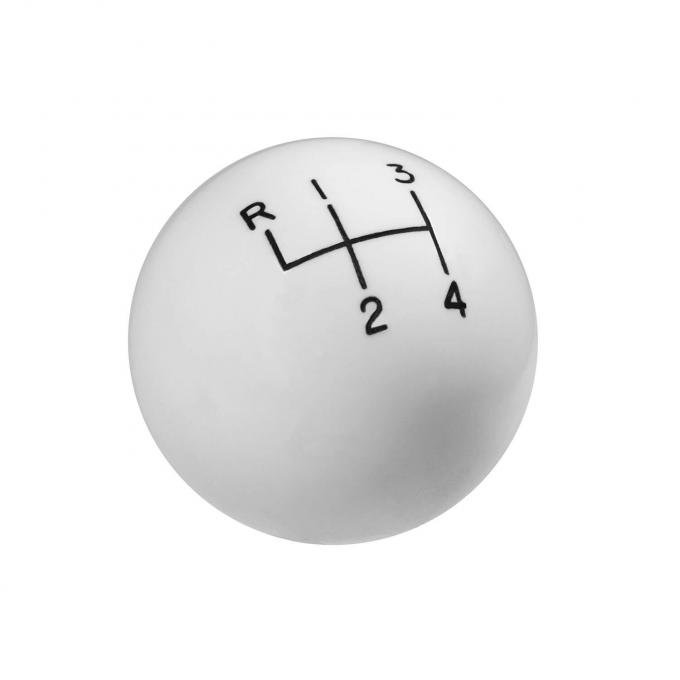 Hurst Shift Knob, 4-Speed Pattern, White 1630002