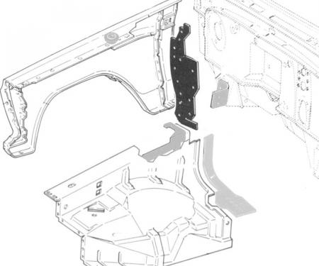 Dennis Carpenter Fender Body Pillar Seal - 1973-77 Ford Truck     D3TZ-16246-F