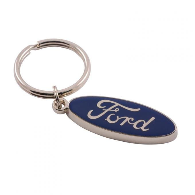 Dennis Carpenter Key Chain - Blue Ford Script - Universal - Metal KC-1