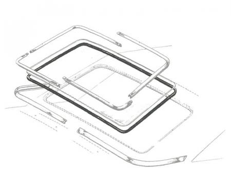 Dennis Carpenter Back Glass Seal - 2 Door Hardtop - Fastback - 1963-64 Ford Galaxie C3AZ-6342084-A