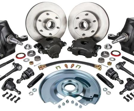 Classic Performance Front Disc Brake Kit with 2.5" Drop Spindles with Ball Joints, Tie Rods & Sleeves 6370SWBK-6D