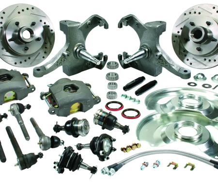 Classic Performance Front Disc Brake Kit w/ Stock Height Spindles for 63-70 C10, 12" Vented Rotor, 6 x 5.5 6370SWBK-6S