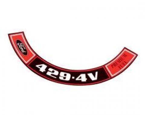 Air Cleaner Decal - 429 4V-Premium Fuel