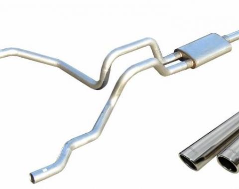 Pypes Violator Series Cat Back Exhaust System 98-03 Ford F150 Split Rear Dual Exit 3 in Intermediate And 2.5 in Tail Pipe Violator Muffler/Hardware/3.5 in Polished Tips Incl Exhaust SFT16V