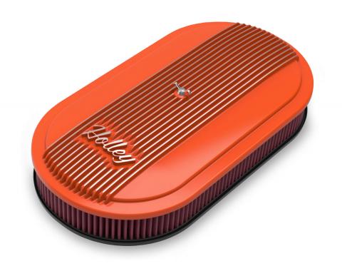 Holley Vintage Series Oval Air Cleaner, Factory Orange Machined 120-403