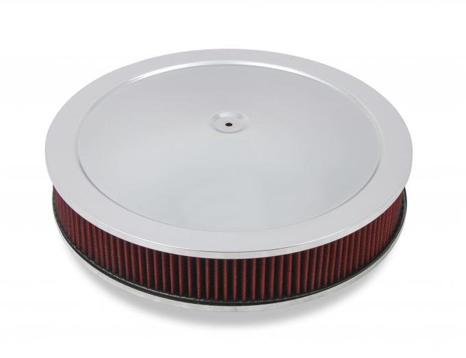 Holley 4150 Drop Base Air Cleaner Chrome w/3" Red Washable Gauze Filter 120-4130