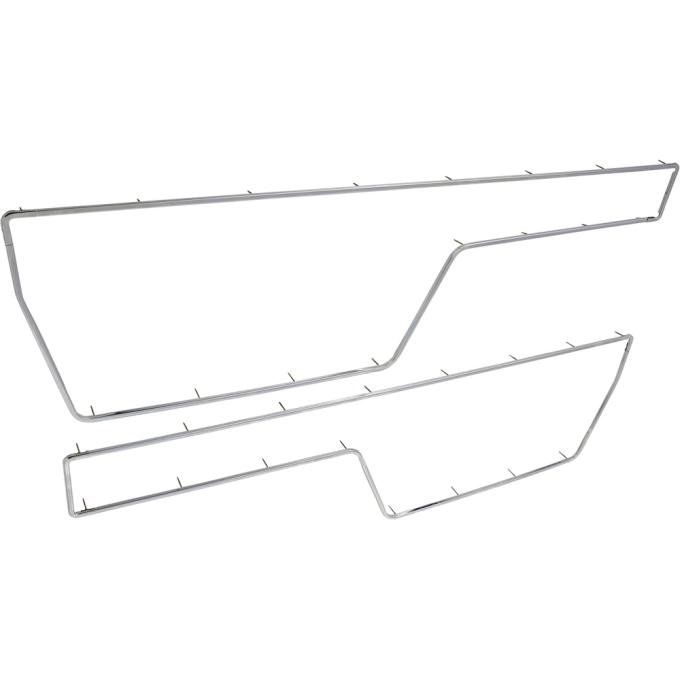 OER 1972 Chevrolet, GMC Truck, Deluxe Door Panel Suround Moldings, Polished Stainless Steel, LH and RH, Pair 3993139