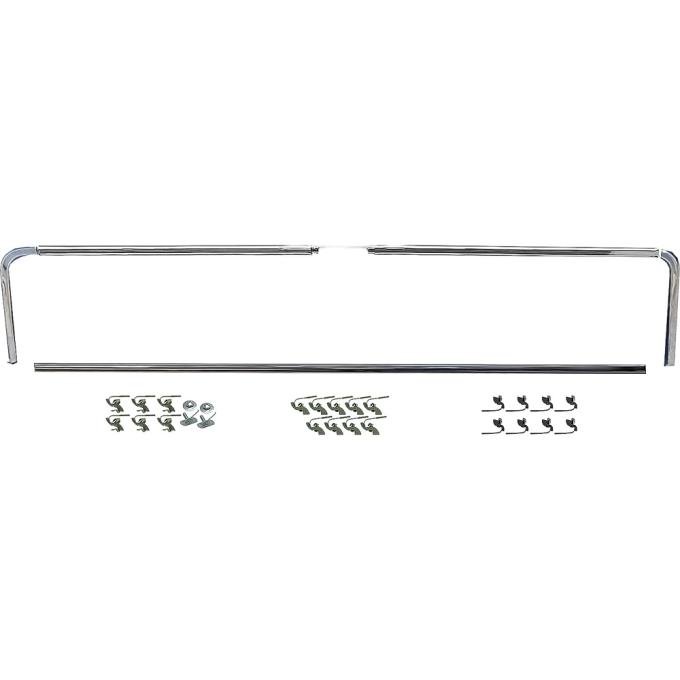 OER 1967-68 Chevrolet, GMC Fleetside, Tailgate Molding Set, 6 Piece Set, With Lower Molding, Stock Tailgate Handle *886768A