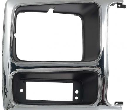 OER 1982-86 Ford F-Series Truck / Bronco, Headlamp Bezel, F-150 / F-250 / F-350, Chrome/Black, RH TR13064RR