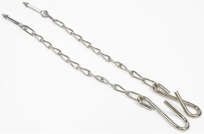 OER 1954-87 Chevrolet, GMC Stepside Pickup, Tailgate Chains, w/Hardware, Stainless Steel 100662