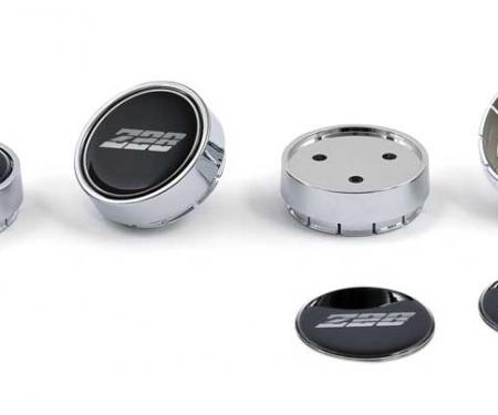 OER N90 Chrome Center Cap With Domed Poly Z28 Logo Emblem - Black, Charcoal Gray and Silver *881202