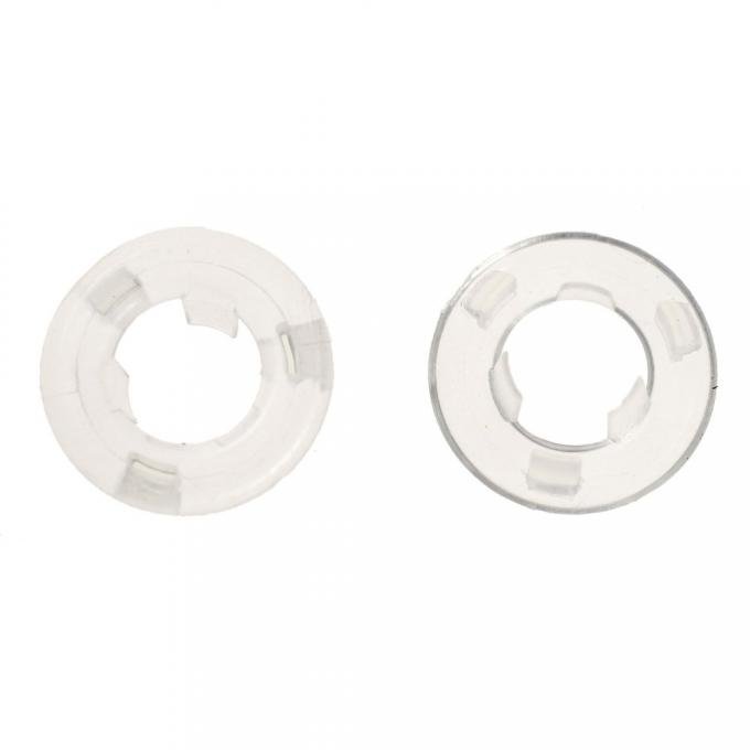 OER 1964-1970 Mustang Door Lock Knob Grommets , Clear Plastic , Pair 21999B