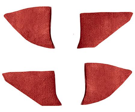 OER 1973-91 Chevrolet/GMC Truck, Carpet Kick Panel Inserts w/o Cardboard, Cutpile, Dark Red / Carmine T1549154