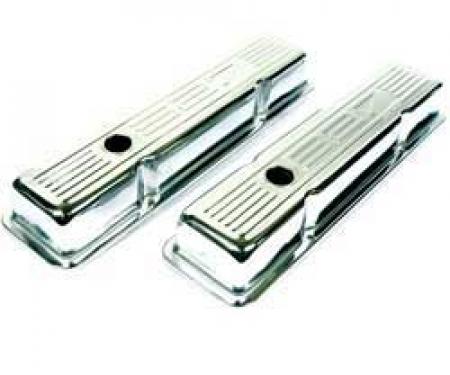 OER 1962-68 Chevrolet, Chrome Valve Covers, "327" Logo, Short Profile T9854