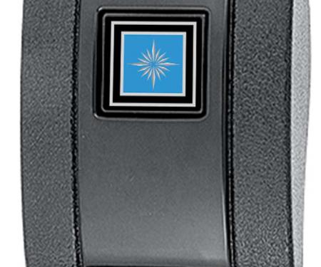 OER 1968-72, Seat Belt Buckle Cover, Standard Interior, with Silver/Blue Starburst Emblem 154663BL