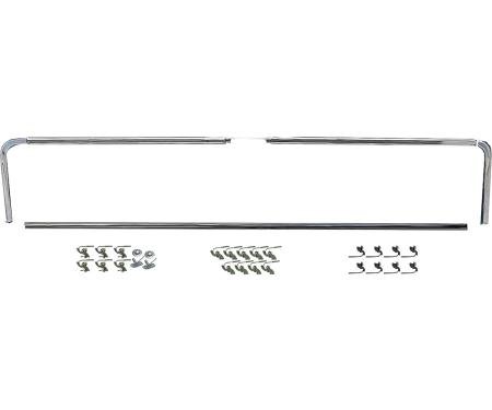 OER 1967-68 Chevrolet, GMC Fleetside, Tailgate Molding Set, 6 Piece Set, With Lower Molding, Stock Tailgate Handle *886768A